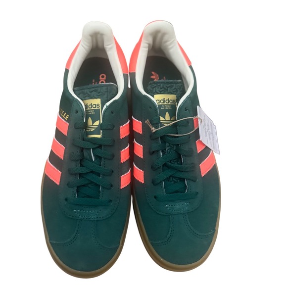 Adidas Gazelle Bold J Kids Shoes Green Coral Suede Platform Sneakers new - Picture 7 of 9
